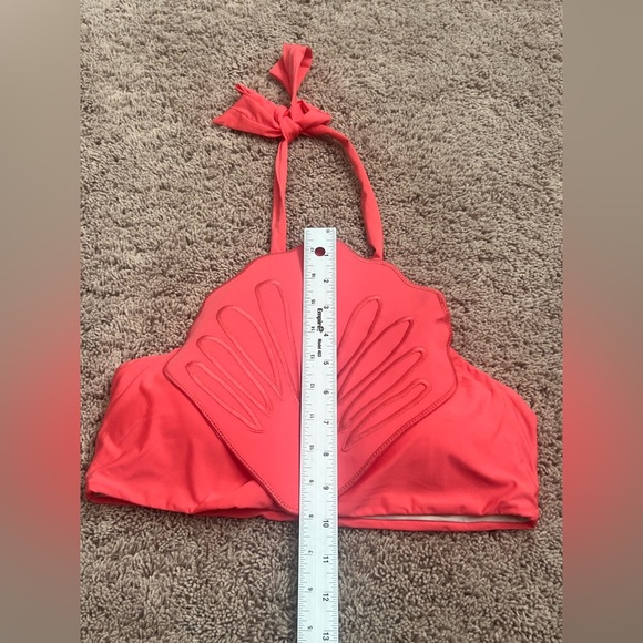 NWT new medium Anthropologie Farm Rio sea shell swim top halter tie coral pink - Picture 13 of 14